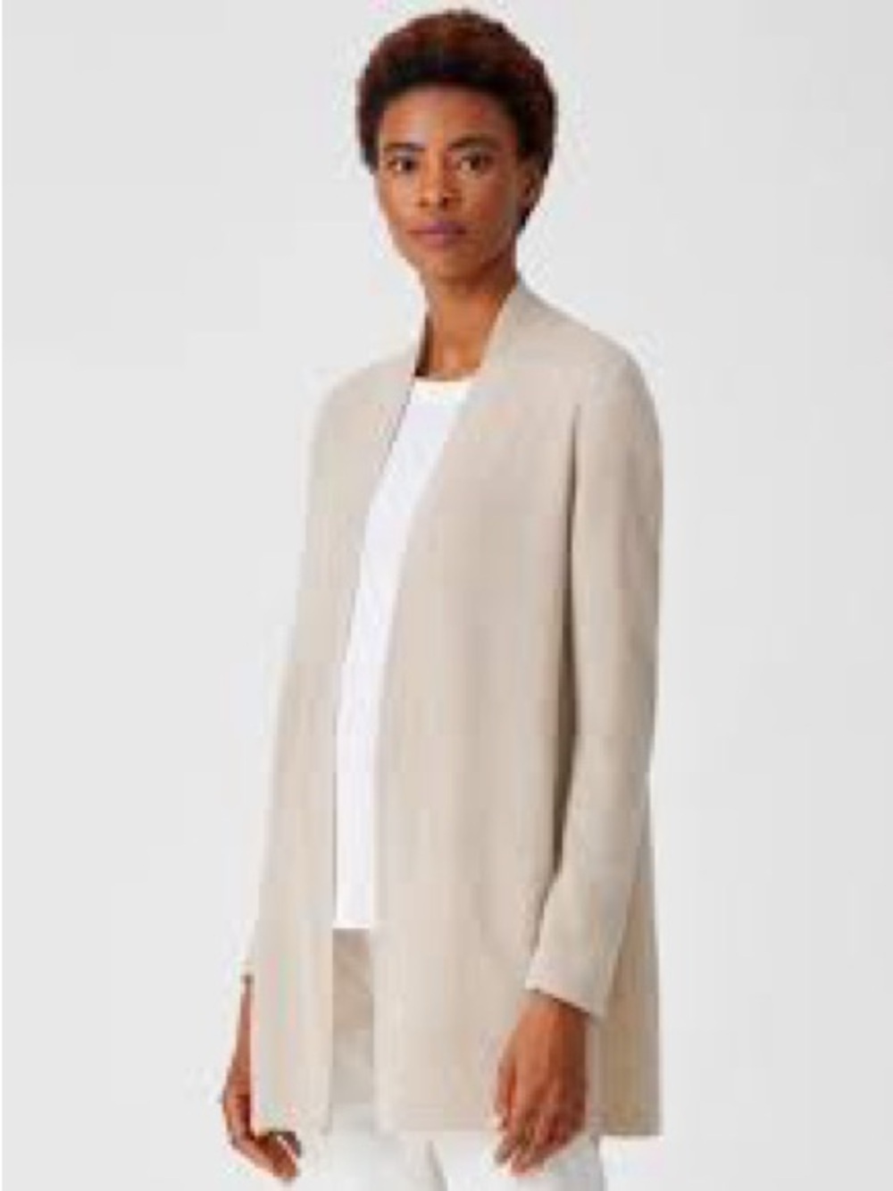 Eileen Fisher Sand‎ Open-Front Women's Cardigan